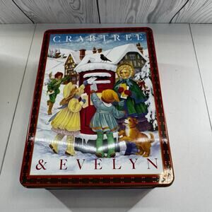 Vintage 1985 Crabtree and Evelyn Octagon Tin Farm Horse Chicken Tall Round